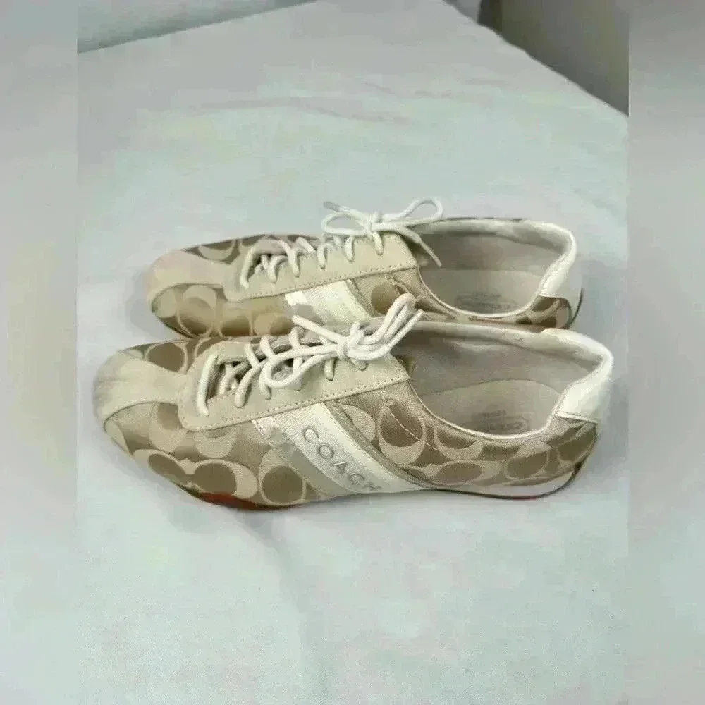 Coach Q582 Jayme Signature Shoes 8.5 Beige - Picture 7 of 8